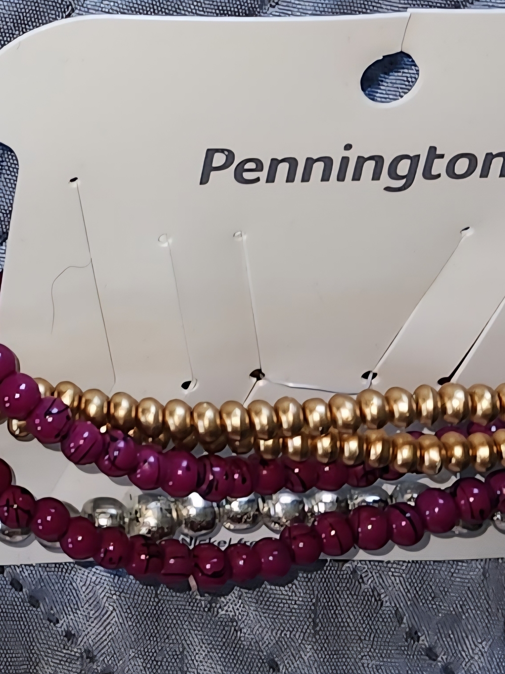 Penningtons Gold, Silver & Magenta Beaded Bracelet Set